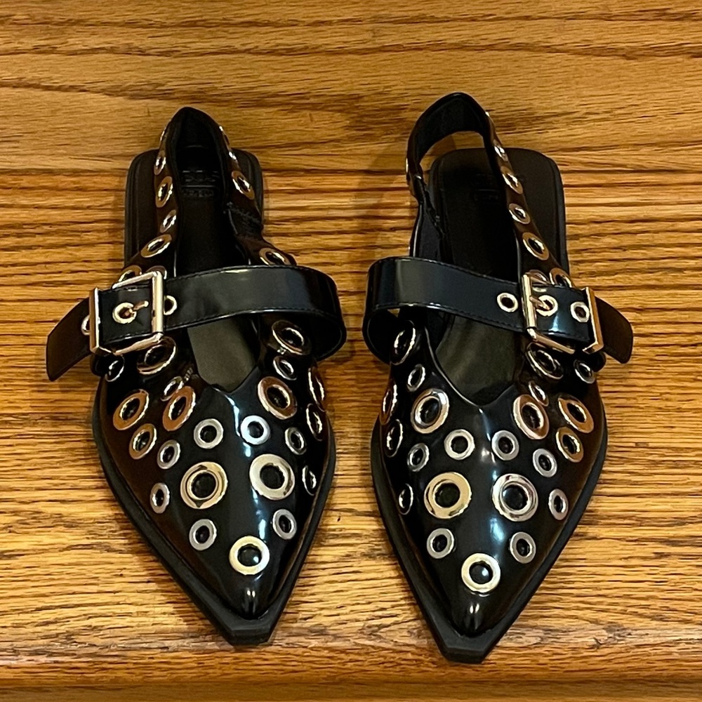 NEW! ASOS DESIGN Lynx Mary Jane Ballet Flats in Black size 6